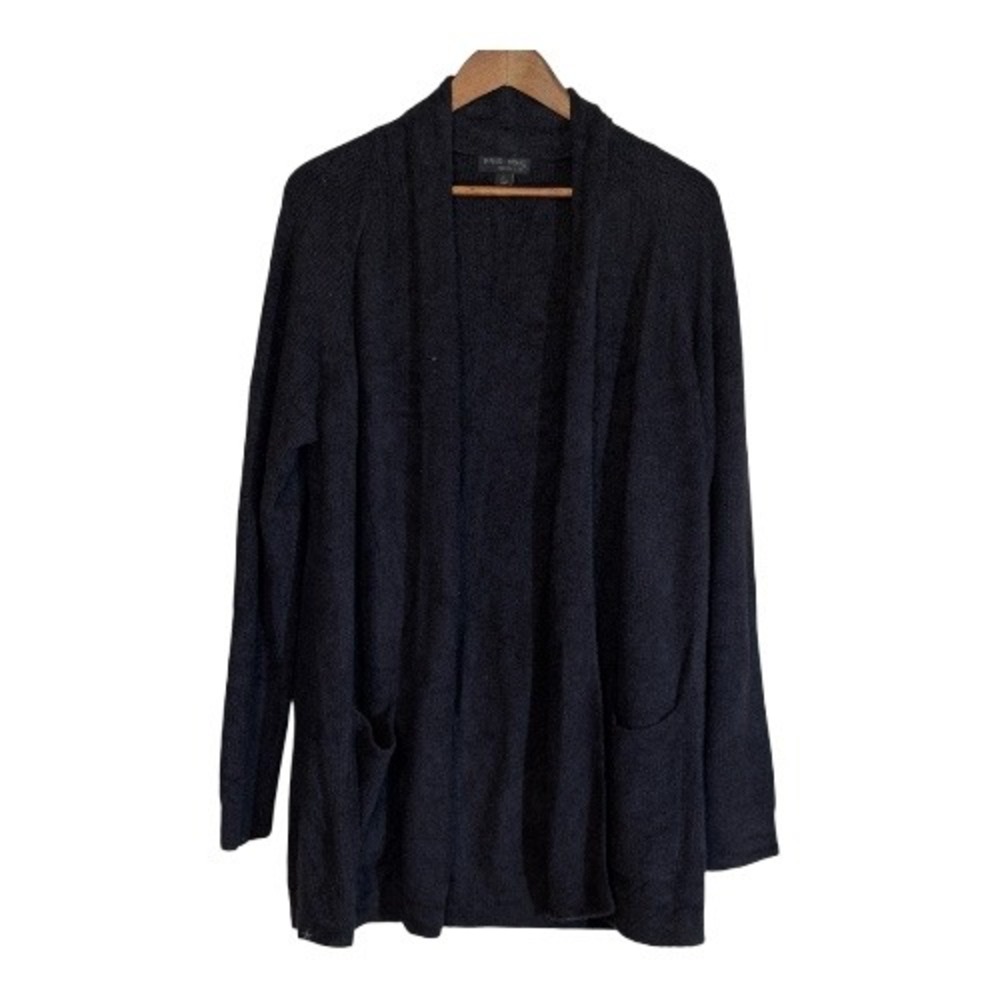 Barefoot Dreams Cardigan Womens L Black CozyChic Lite Knit BDWCL20794